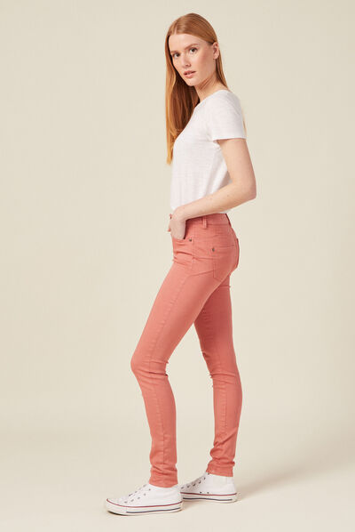Pantalon Audrey - skinny push up rose poudrée femme