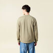 Sweat col rond manches longues en coton vert kaki homme