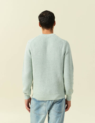 Pull manches longues vert pastel homme