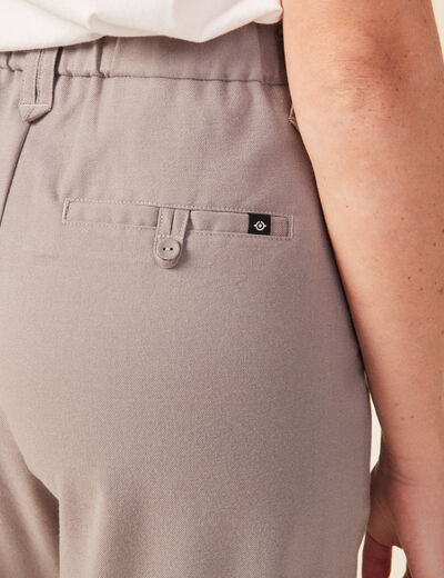 Pantalon large avec pinces gris femme