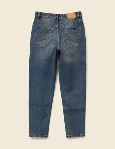 Jeans mom 7/8ème bleu gris femme