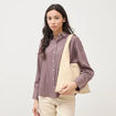 Chemise ample manches longues fluide marron femme
