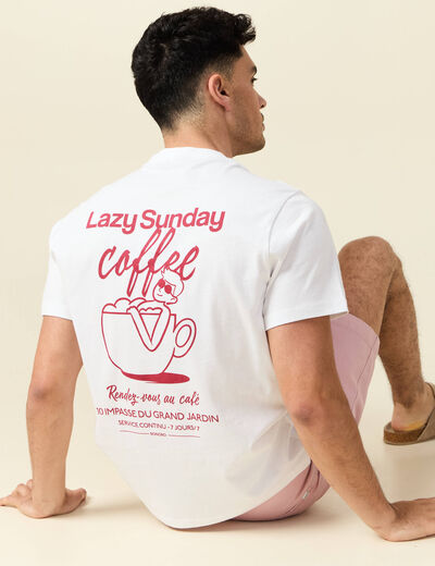 T-shirt manches courtes blanc homme