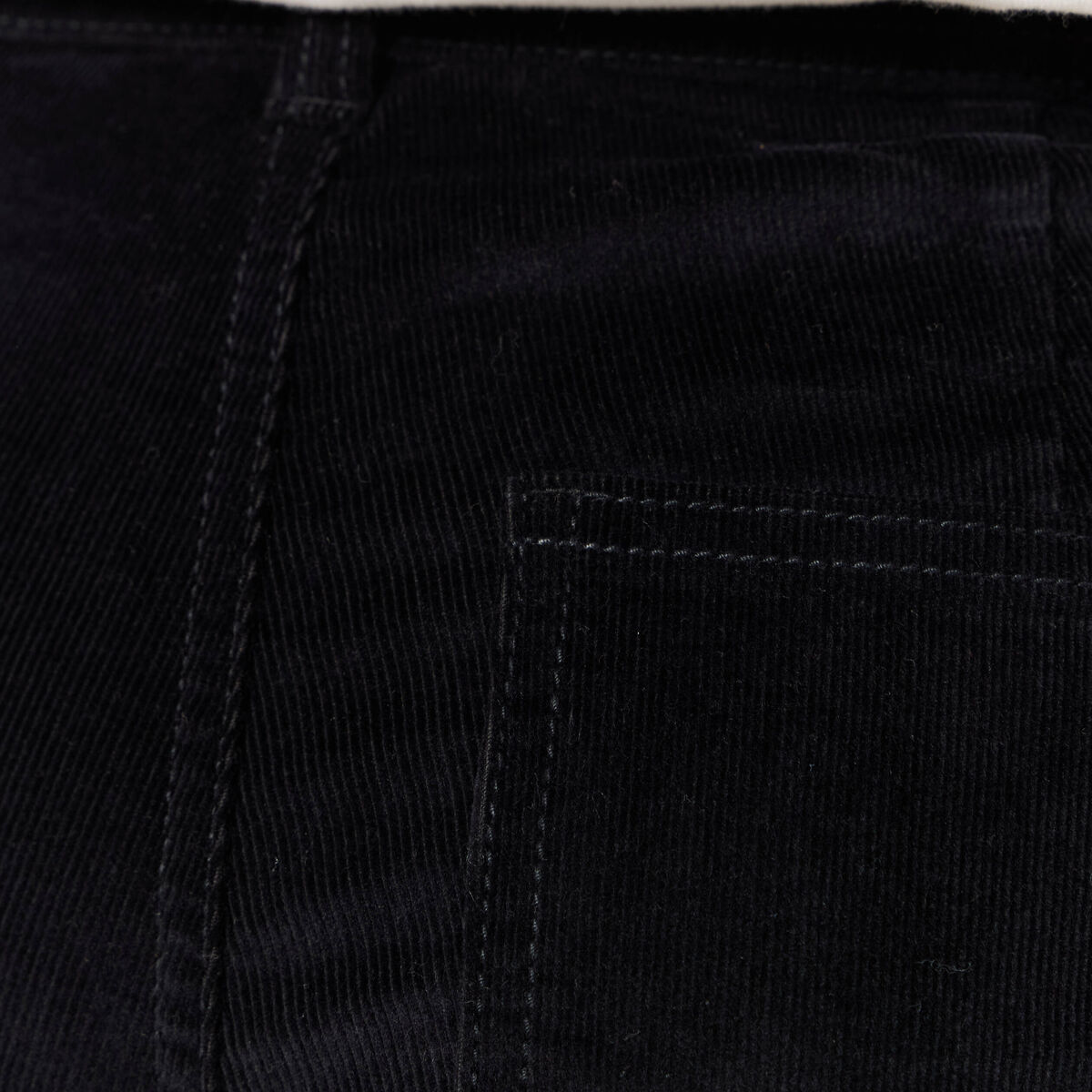 Pantalon bootcut cropped taille haute noir femme