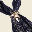Foulard en coton bleu marine femme