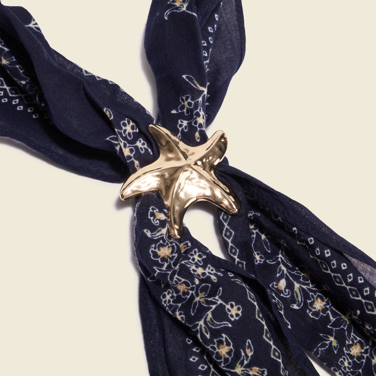 Foulard en coton bleu marine femme