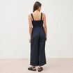 Combinaison salopette fines bretelles bleu marine femme
