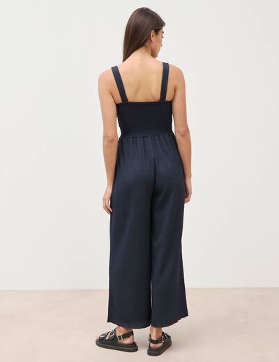Combinaison salopette fines bretelles bleu marine femme
