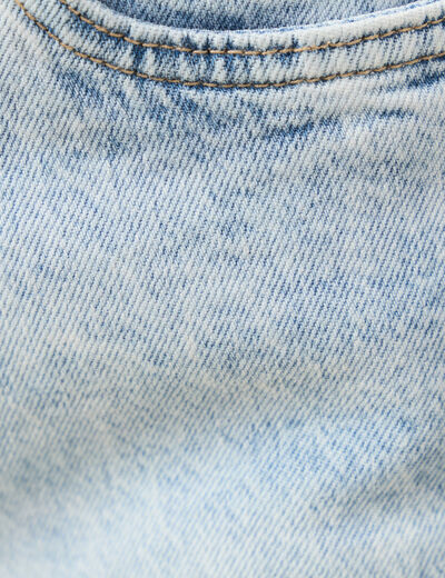 Jeans mom 7/8ème denim snow bleu femme