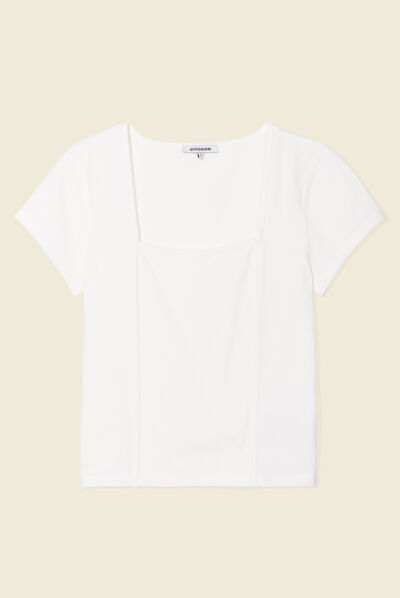 T-shirt manches courtes ecru femme
