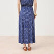 Jupe longue &eacute;vas&eacute;e bleu marine femme