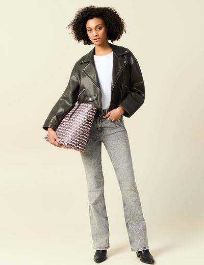 Jeans bootcut denim gris clair femme