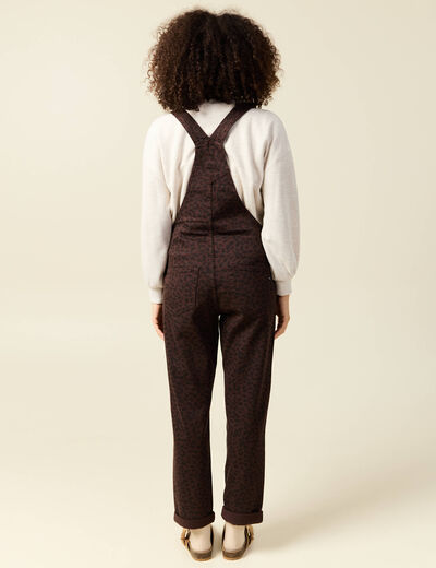 Salopette en jeans marron cognac femme