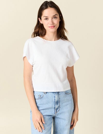 T-shirt manches courtes blanc femme