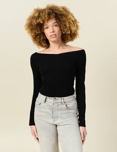 T-shirt manches longues noir femme