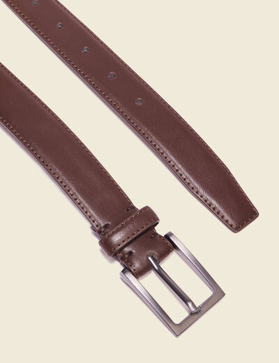 Ceinture fine marron foncé homme