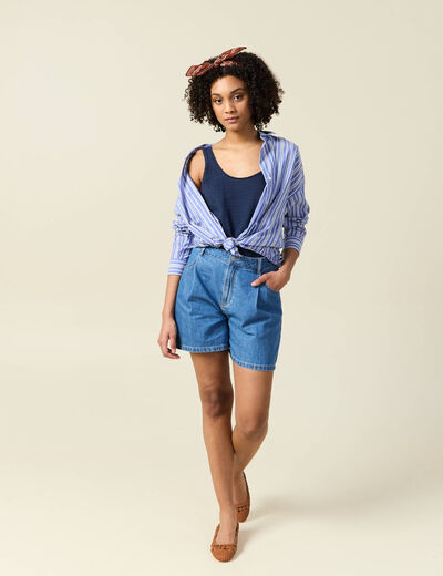 Débardeur sans manches bleu marine femme
