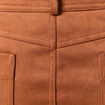 Mini-jupe droite doubl&eacute;e marron clair femme