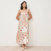 Robe bretelles col carr&eacute; fluide blanc femme