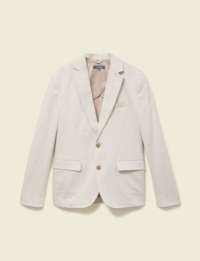 Blazer manches longues col classique sable homme