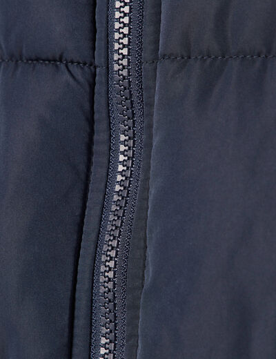 Doudoune droite zippée bleu marine homme