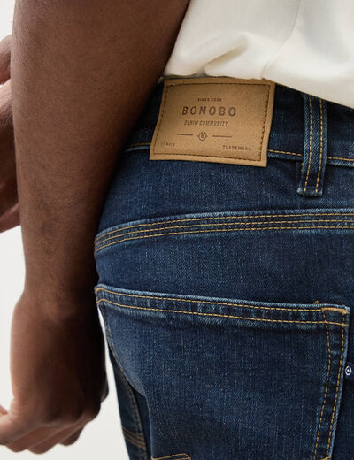 Jeans straight longueur 34 denim brut homme
