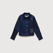 Veste droite en jeans manches longues denim stone femme