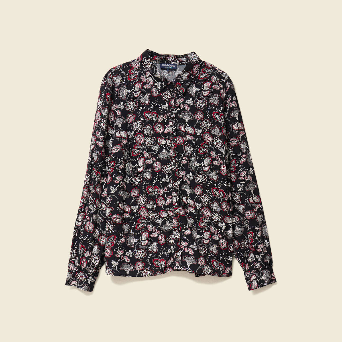 Chemise manches longues fluide noir femme