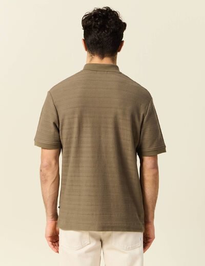 Polo manches courtes vert kaki homme