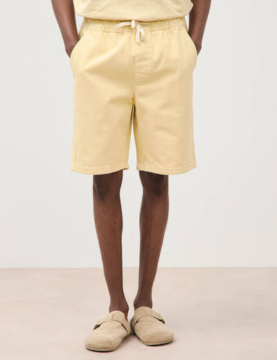 Bermuda en coton jaune clair homme