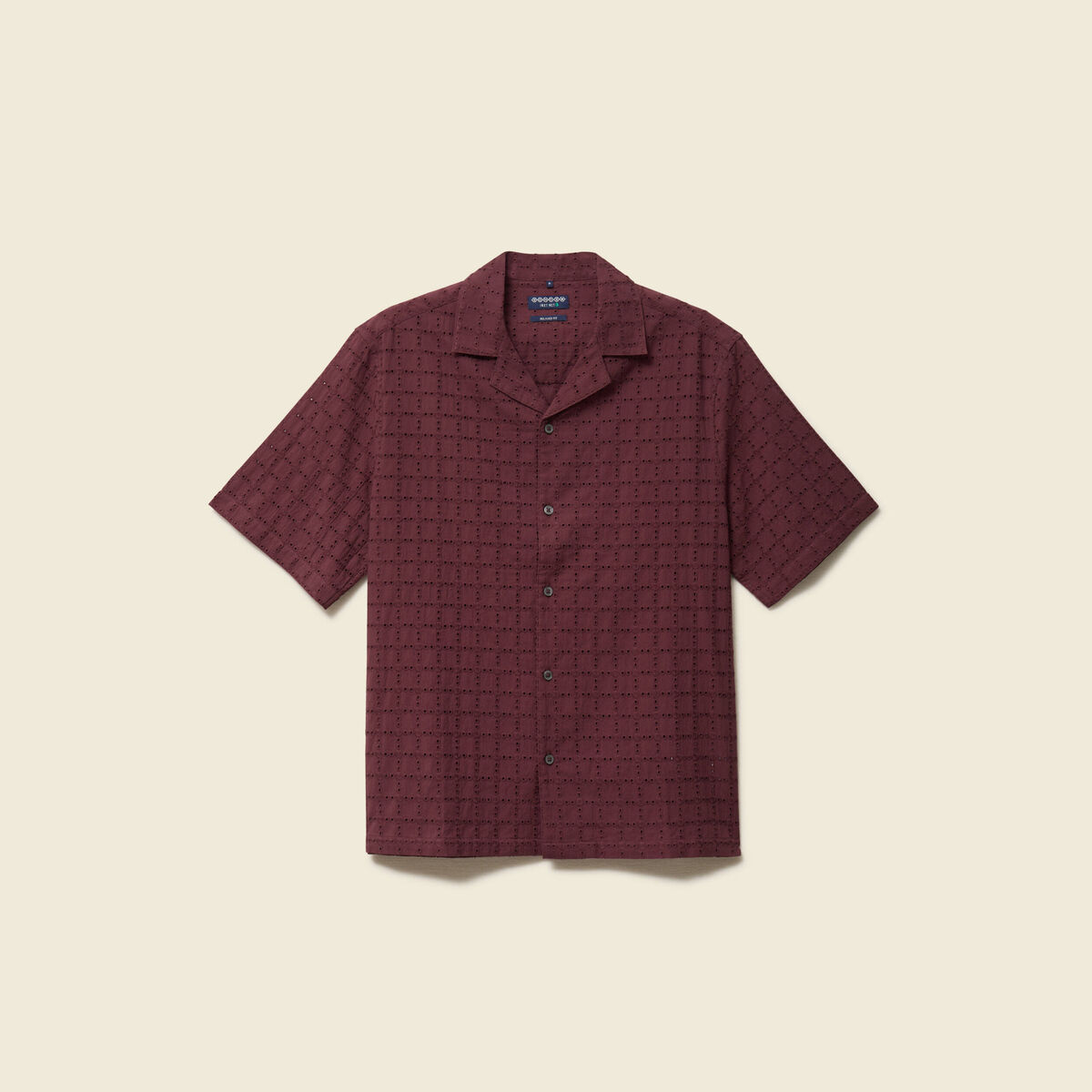 Chemise boyfriend en coton avec broderie prune homme