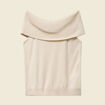 Débardeur tricot sans manches creme femme