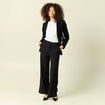 Pantalon loose taille standard fluide noir femme