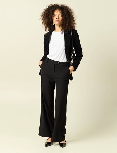 Pantalon loose taille standard fluide noir femme