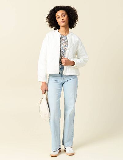Gilet matelassé ecru femme