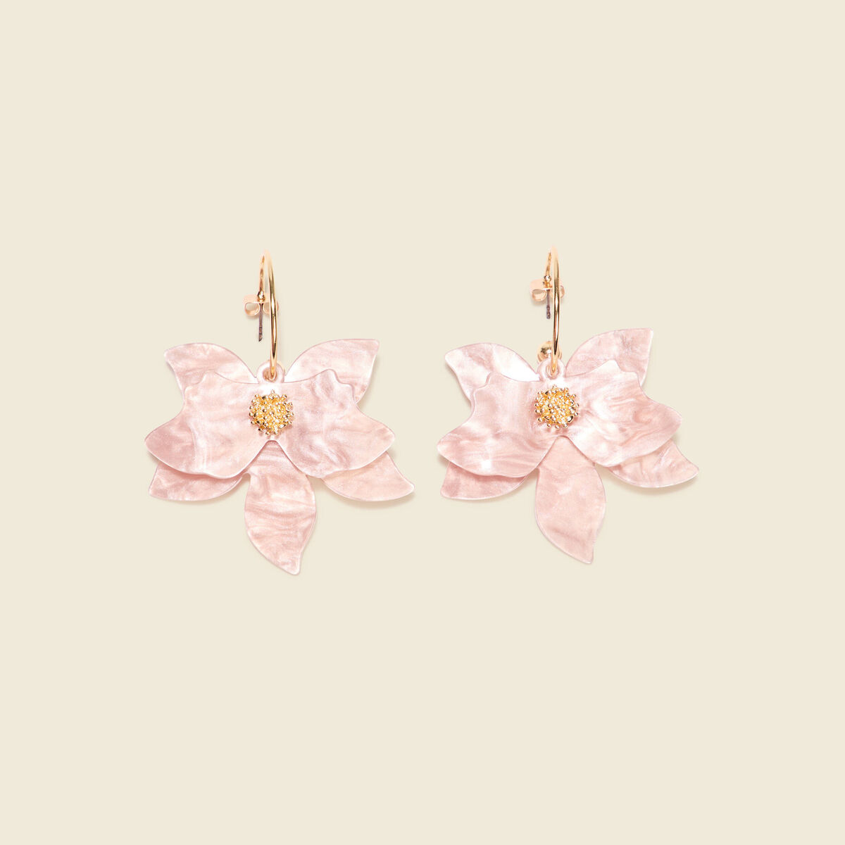 Boucles d'oreilles pendantes vieux rose femme