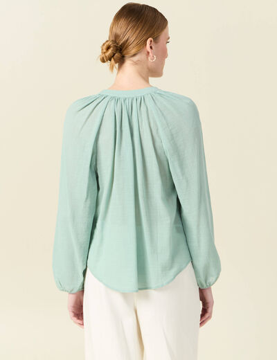 Chemise manches longues vert pastel femme