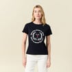 T-shirt manches courtes bleu marine femme