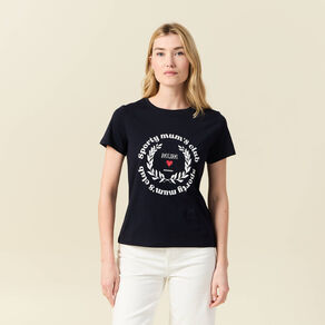 t shirt manches courtes bleu marine femme T-shirt manches courtes bleu marine femme