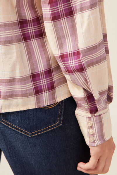 Chemise manches longues violet femme