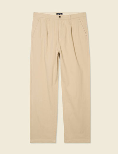 Pantalon chino à pinces sable homme