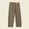 Jeans barrel taille haute vert kaki femme