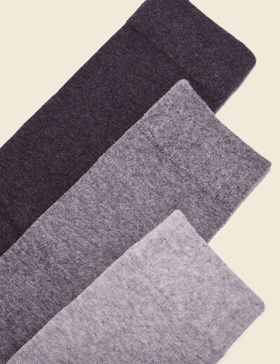 Lot 3 paires de chaussettes homme unies gris clair homme