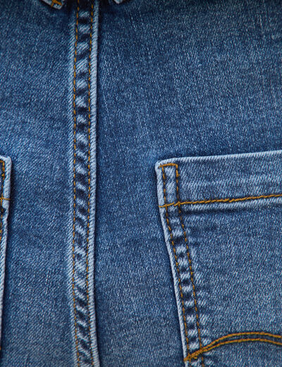 Jeans large taille haute denim stone femme