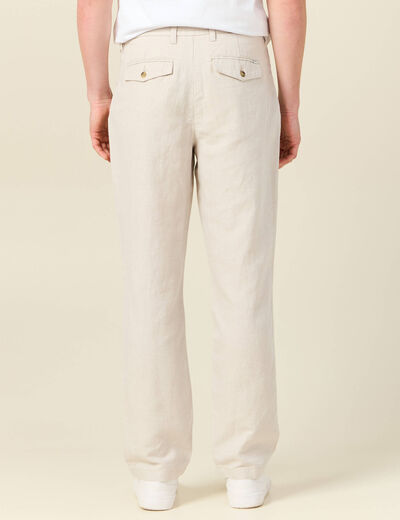 Pantalon chino straight beige homme