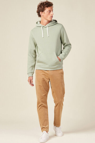 Sweat manches longues vert olive homme