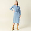 Robe midi droite en jean denim used femme
