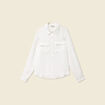 Chemise manches longues satin ecru femme