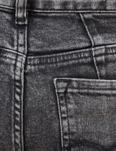 Jeans girlfriend 5 poches denim snow gris femme