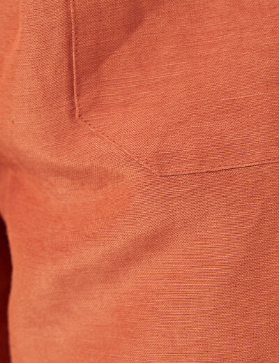 Bermuda large ceinturé orange femme